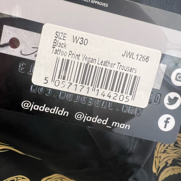 NWT Jaded London tattoo print vegan leather trousers - Picture 9 of 11